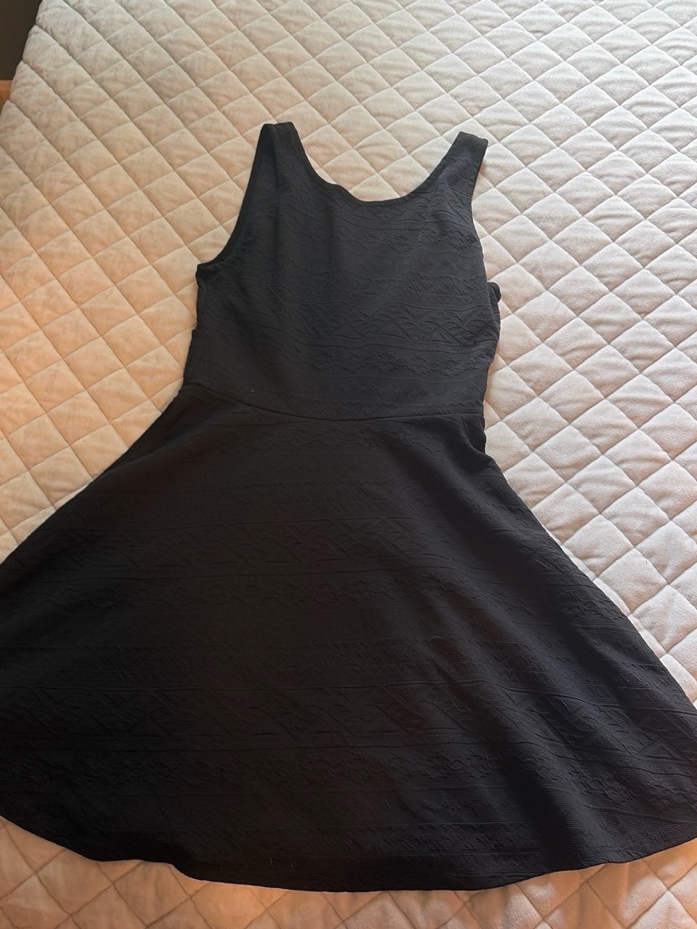 Ginger G Black Textured Fit-and-Flare Mini Dress
